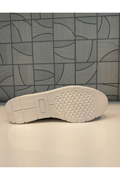 Anıl Ayakkabı Castle Black 7023 Жіночі білі перфоровані ортопедичні легкі повсякденні туфлі з натуральної шкіри