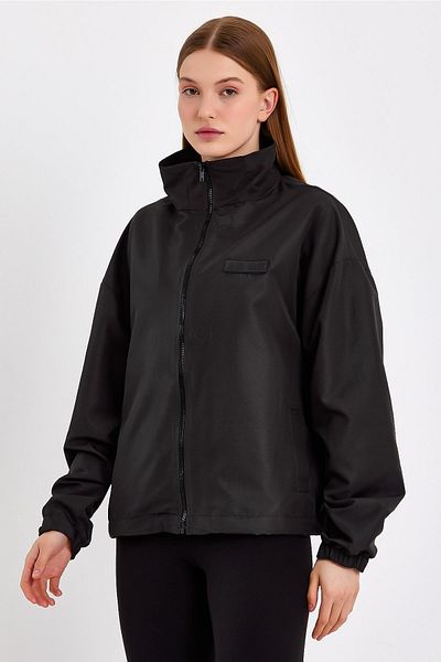 JAHR MARC Dark Gray Zippered Women's Slim Jacket