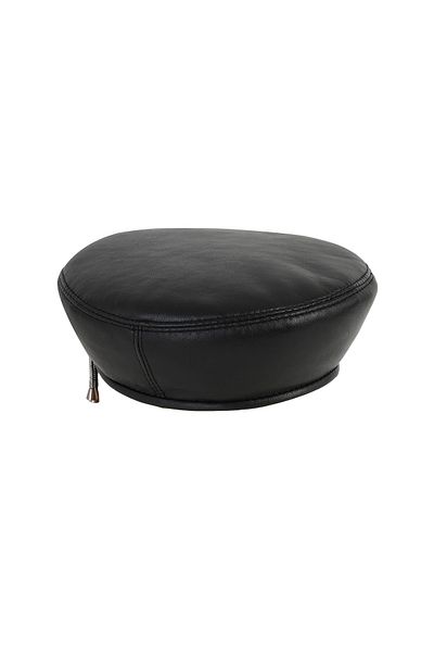 Mumcu's Leather Leather French Painter Beret Hat Black Brown Red