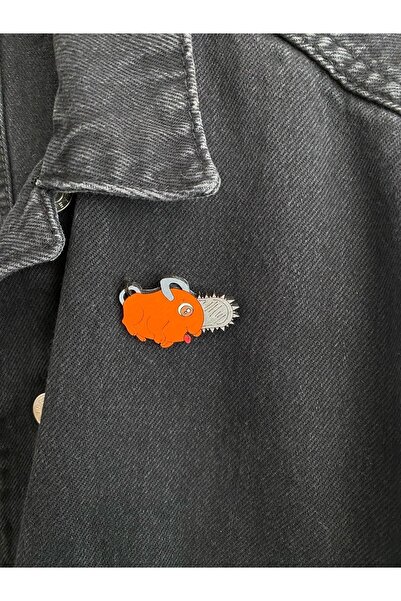 gokmentoy Chainsaw Man Pochita Ahşap El Boyaması Broş