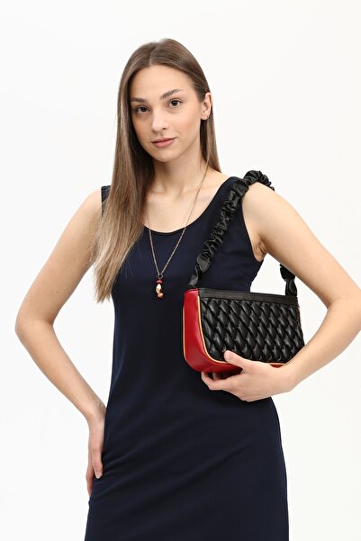 Morpelikan Чорна вишита кольорова жіноча сумка через плече