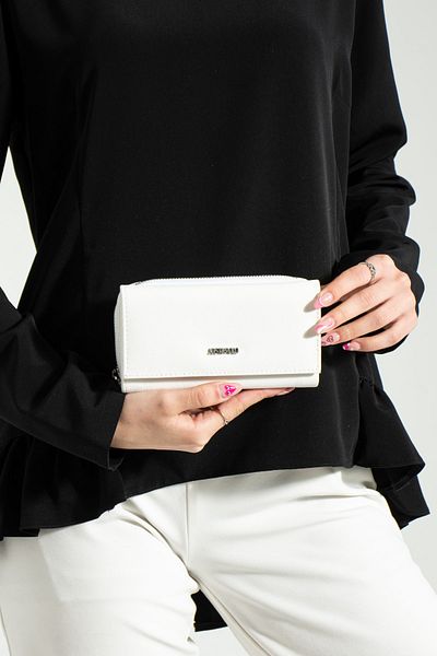 Just Polo Zippered White Coin Compartment 8 + 1 Card Holder Large Size Women's Wallet-jst1201