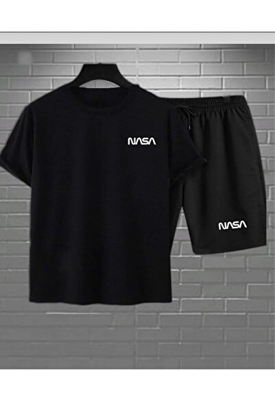 Josette Унісекс чорний 2 шт Nasa Сортувати футболку знизу зверху вниз Сортува...