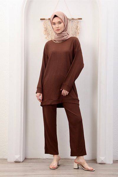 Pamuk Butik Γυναικείο Σετ Χιτζάμπ Παντελόνι Διπλό