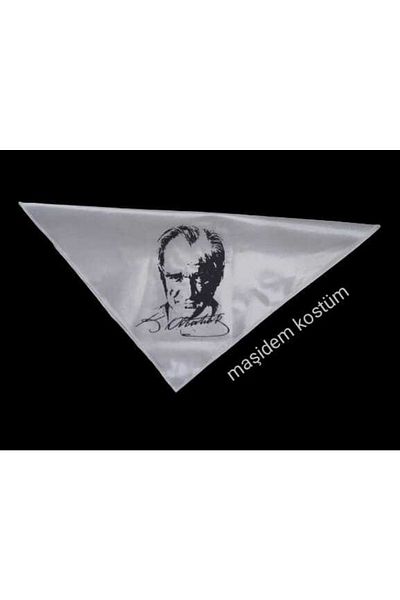 maşidem kostüm Ataturk Printed 10 Pieces White Scarf