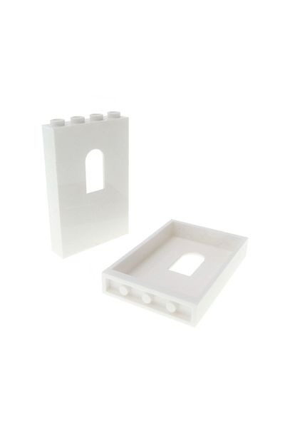 LEGO Original Custom Accessory Creator Wall Panel 1 X 4 X 5 Brick Castle Wall White 2 Pieces to Send