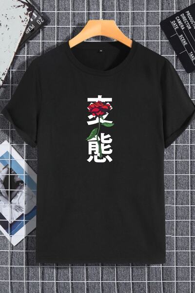 macklin Unisex Žene Muškarci Japanski Tekst Ruža Poseban Dizajn Štampano Over...