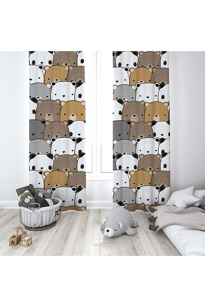 instababyrooms Children's Room Digital Printed 135x260cm Single Wing Background Curtain Model 00009