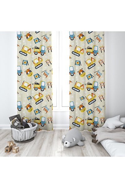 instababyrooms Çocuk Odası Dijital Baskılı 135x260cm Tek Kanat Fon Perde Mode...