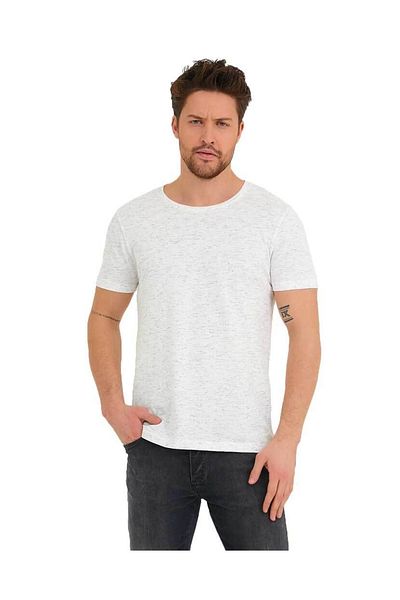 Adams Ανδρικό μπλουζάκι από 100% βαμβάκι Karmelange Basic Comfortable Collared