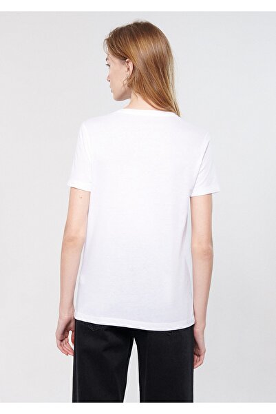 Mavi Potištěné bílé tričko Slim Fit / Slim Fit 1601186-620