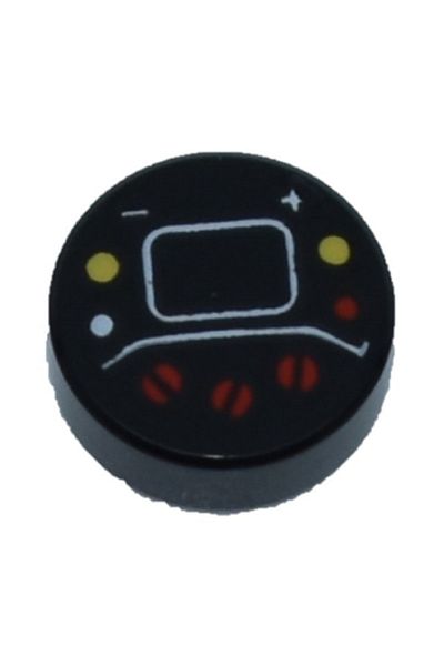 LEGO Original Moc Accessory Creator Tile 1 X 1 Printed Round Tiles Black Porsche Steering Wheel 2 Pieces