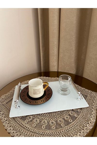 Housess Hayal Handle White Engagement Promise Henna και δίσκος παρουσίασης
