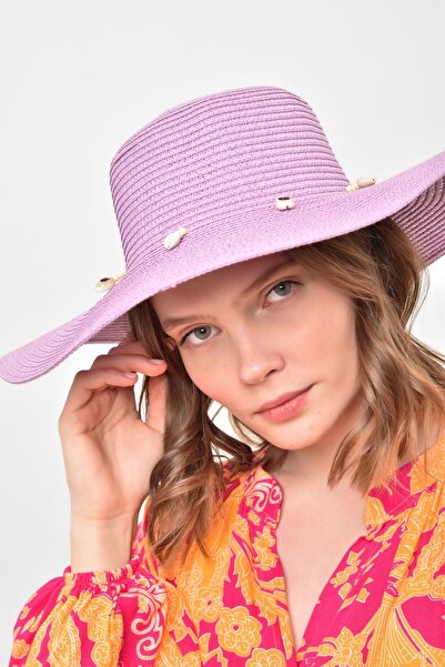 Saria Moda Κοχύλι Φαρδύ Ψάθινο Καπέλο