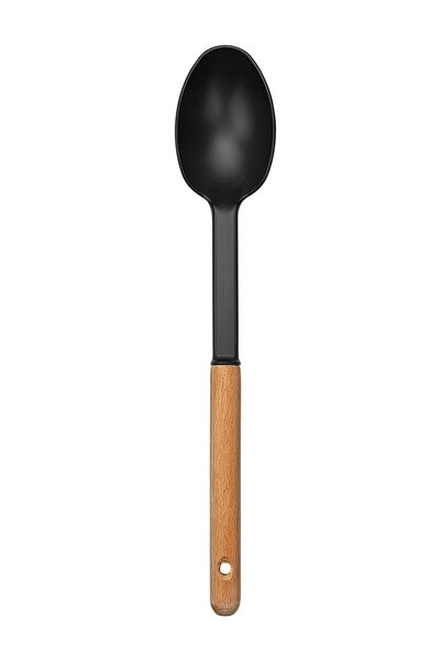 Woodeso Black Series Special Service Set - Ladle, Spoon, Colander and Spatula Crusher Whisk