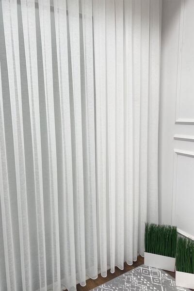 Perde Deposu Payidar Natural Linen Tulle Curtain 1/3 Thick Pleat Non-Wrinkle Don't Want Iron