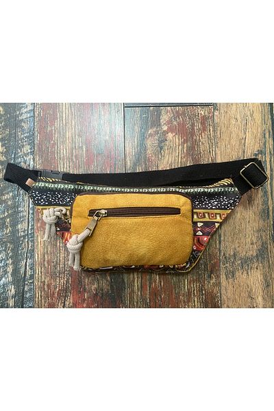 Street Bag Ethnic Authentic 3 Compartment Waist Bag Unisex Colorful Shoulder And Waist Bag
