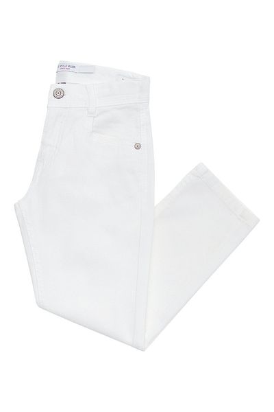 U.S. Polo Assn. Λευκό αγορίστικο παντελόνι Chino - Normal Waist, Pipe Leg Michaelkıds23y