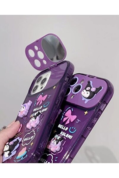 KILIF HOUSE Iphone 14 Pro Uyumlu Aynalı Kapaklı Kuromi Kılıf