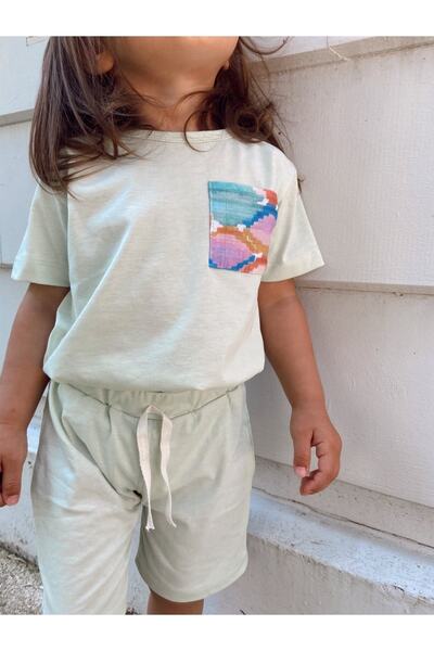 EYC BABY Green Muslin Pocket Detailed Unise Children's Shorts Set