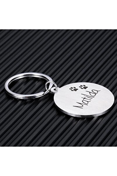 PATİMİO Isme Özel Çelik Kedi Köpek Isimlik Künyesi Silver