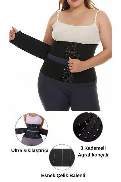 Fitsauna Fıtsauna Fitbelt Slimming Slimming Waist Wrapped Firming Knitted Rubber Agraph Waist Corset