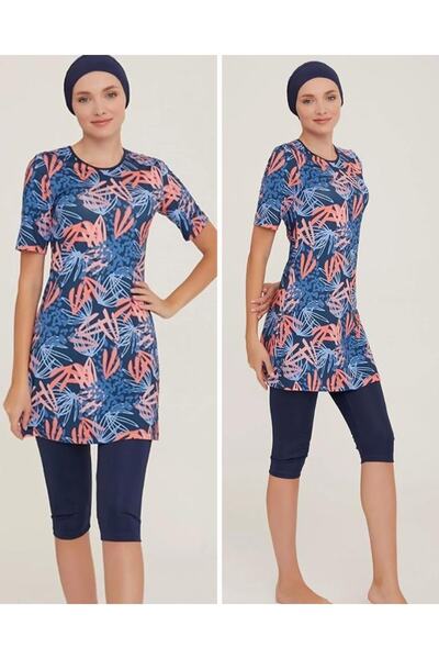 MARESİVA Μαγιό πισίνας Hijab με κοντό μανίκι Lycra Digital Pattern