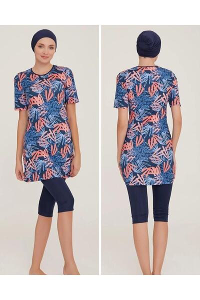 MARESİVA Μαγιό πισίνας Hijab με κοντό μανίκι Lycra Digital Pattern