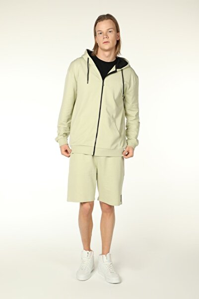 defys Чоловічий худі з капюшоном на блискавці Oversize світло-зелений