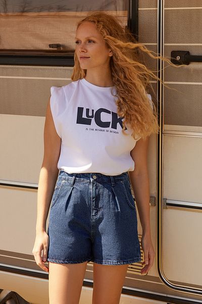 Trendyol Collection Shorts - Blau - Hoher Bund