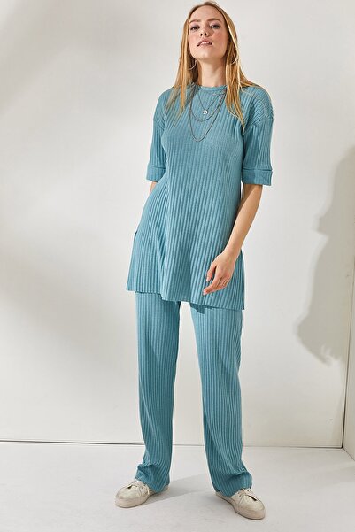 Olalook Dámský mintově zelený spodní vrchní lycra oblek s krátkým rukávem TKM-19000191