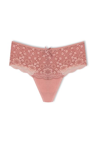 HNX High Waist and Lace Front Plus Size Women's String - Set of 5