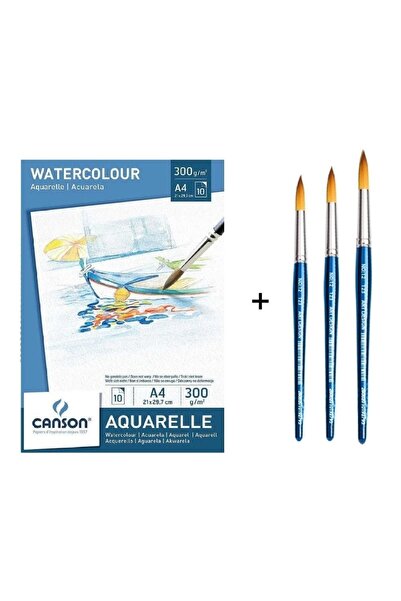 Art Tone مجموعة فرشاة ألوان مائية 123 بتصميم فني وكتاب كانسون أكواريل مقاس A4...