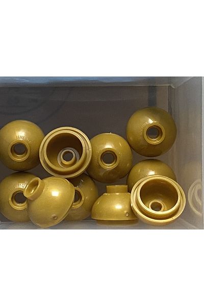 LEGO Original Creator - 2X2 Dome Flower Pot Round Brick Gold Accessory, 1 Piece