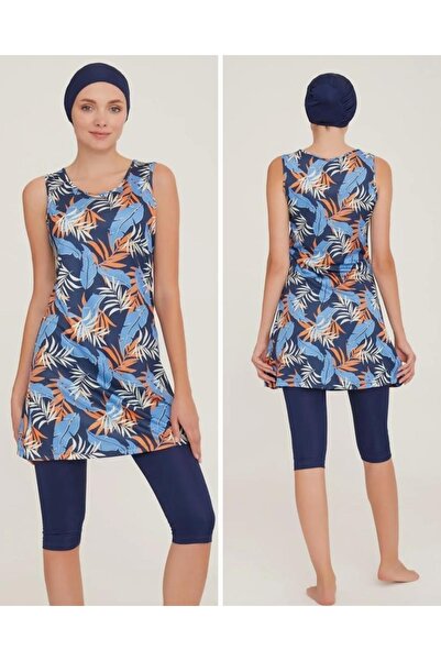 ROZAMAY Ψηφιακό μοτίβο Hijab μαγιό πισίνας