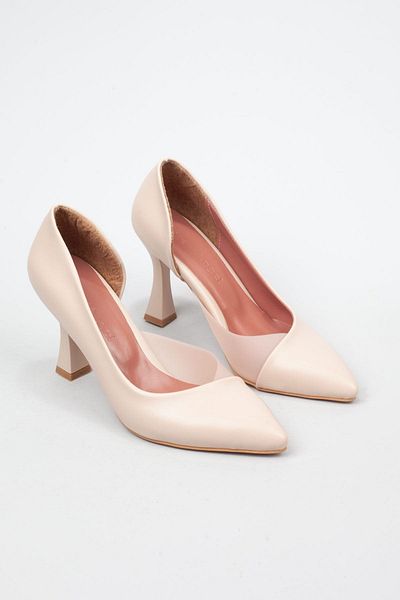 Adım Adım Women's Nude Transparent Side 10 cm Heeled Shoes