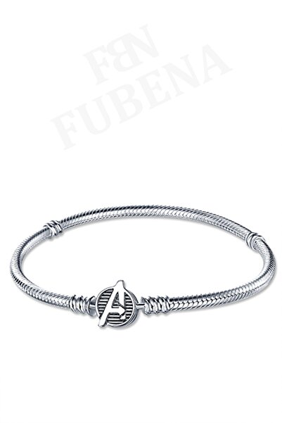 Fubena Moments Avenger Yazılı Charm Taşıyıcı Gümüş Bileklik