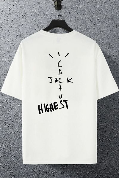 Jobia Outdoors تي شيرت بتصميم كبير الحجم مطبوع عليه Cactus Jack High للرجال والنساء للجنسين