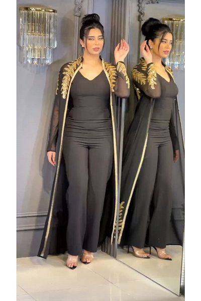 ZENABİYEM Abaya Embroidered Belted Women's Jumpsuit