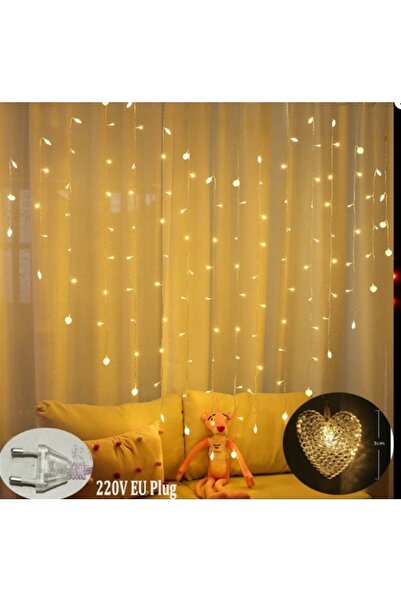 ledison Kalp Şeklinde Perde Led Fişli Günışığı