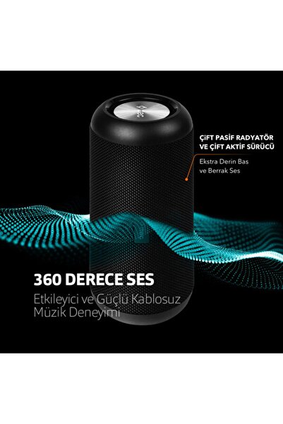 Ttec Dynamite Duo Çift Pasif Radyatör ve Aktif Sürücülü IP65 Dereceli 15W Bluetooth Hoparlör
