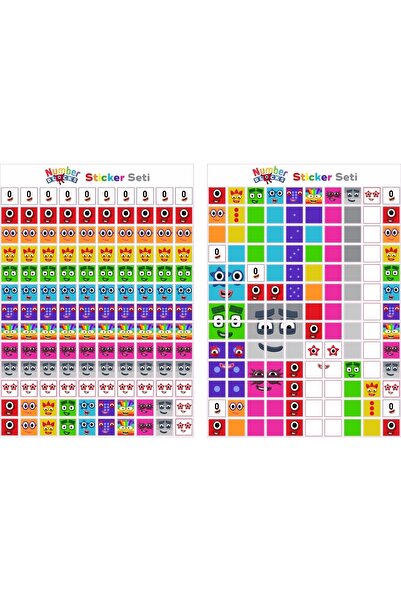 Printhome Number Blocks Matematik Eğitici Birim Küp Snapcubes /0-10 Sticker 260 Pcs