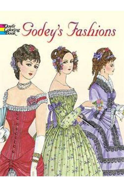 Dover Publications كتاب تلوين أزياء Godey's