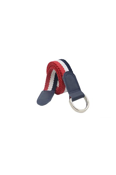 Anatolia Women's Leather 3cm Red White Navy Blue D Ring Woven Cotton Canvas Sport Denim Cloth Belt