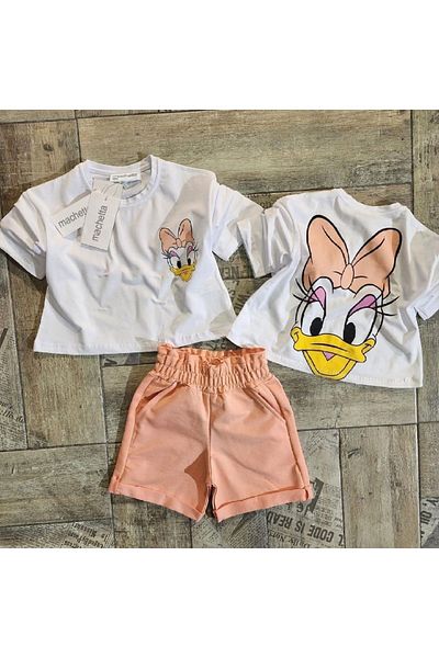Machetta Kids Daisy Printed Crop Top and Bottom Set