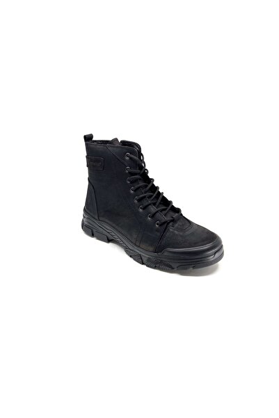 Voyager 6021 Hakiki Deri Kaucuk Taban Fermuarlı Comfort Ortopedik Kışlık Erkek Yarım Bot