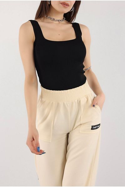 AYDOĞAN TEKSTİL Square Collar Lycra Polyelite Knitwear Undershirt