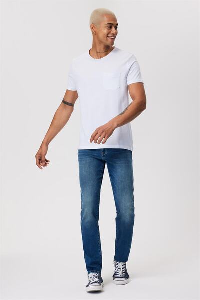 Lee Cooper Ανδρικό μπλουζάκι Twingo με λαιμόκοψη O λευκό