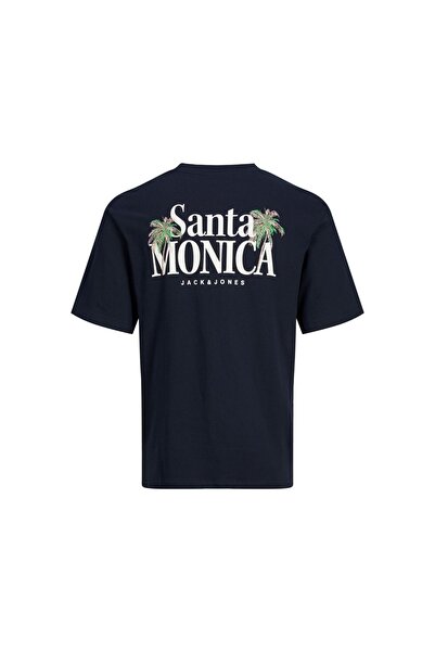 Jack & Jones Jack&jones Null Collar Navy Blue ανδρικό μπλουζάκι 100% βαμβάκι12234293