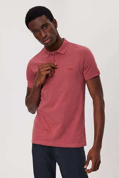 Lee Cooper Ανδρικό μπλουζάκι με γιακά πόλο Twins Dusty Rose